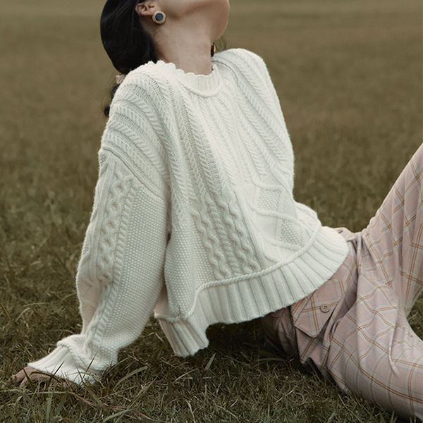 women's sweaters simple knitted twist sweater winter new pullover round neck loose lazy french short qn* 5srg, White;black
women's sweaters simple knitted twist sweater winter new pullover round neck loose lazy french short qn* 5srg, White;black