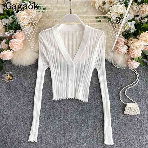 cardigan crop summer solid full v-neck short streetwear thin sweaters slim korean fashion knitted cardigans 210531, White
cardigan crop summer solid full v-neck short streetwear thin sweaters slim korean fashion knitted cardigans 210531, White