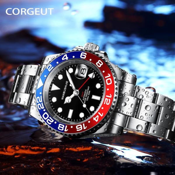 wristwatches corgeut diver mens gmt watch 316l steel bands mechanical sapphire automatic military calendar clock waterproof herrenuhr, Slivery;brown
wristwatches corgeut diver mens gmt watch 316l steel bands mechanical sapphire automatic military calendar clock waterproof herrenuhr, Slivery;brown