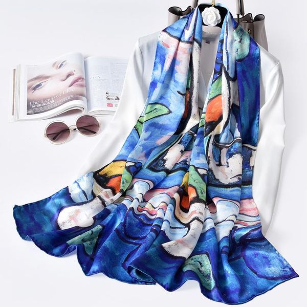 100% silk painting scarf for women long print luxury natural shawls wraps head scarves ladies pure real hijabs, Blue;gray
100% silk painting scarf for women long print luxury natural shawls wraps head scarves ladies pure real hijabs, Blue;gray