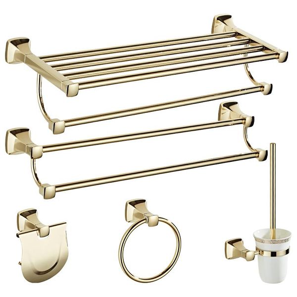 bathroom accessories set 304 stainless steel gold towel rack corner shelf tissue holder toilet brush bath hardware accessory
bathroom accessories set 304 stainless steel gold towel rack corner shelf tissue holder toilet brush bath hardware accessory
