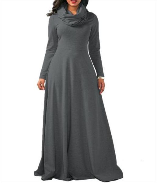 women dresses autumn winter warm scarf neck dress casual long sleeve vintage maxi female solid plus size, Black;gray
women dresses autumn winter warm scarf neck dress casual long sleeve vintage maxi female solid plus size, Black;gray