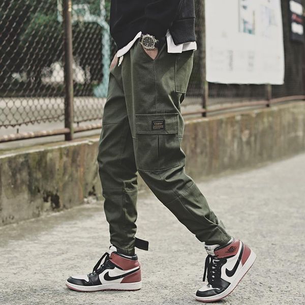 men's pants side pockets cargo harem fashion ribbons black hip hop casual joggers trousers streetwear by50
men's pants side pockets cargo harem fashion ribbons black hip hop casual joggers trousers streetwear by50