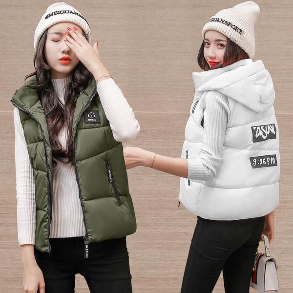 women's vests women cotton wool collar hooded down vest removable hat female thicken winter warm black jacket outerwear, Black;white
women's vests women cotton wool collar hooded down vest removable hat female thicken winter warm black jacket outerwear, Black;white