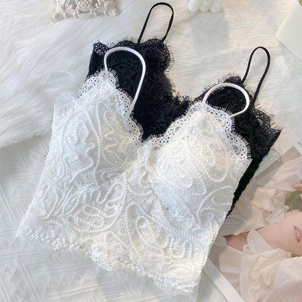 women's tanks & camis women spaghetti strap camisole crop v-neck eyelash floral lace bralette wirepadded pleated shirred back, White
women's tanks & camis women spaghetti strap camisole crop v-neck eyelash floral lace bralette wirepadded pleated shirred back, White