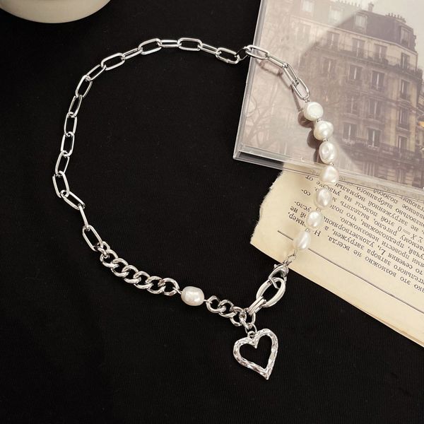 chain women pendants irregular pearl love necklace female ins cool minority design fashion high sense clavicle neck, Silver
chain women pendants irregular pearl love necklace female ins cool minority design fashion high sense clavicle neck, Silver