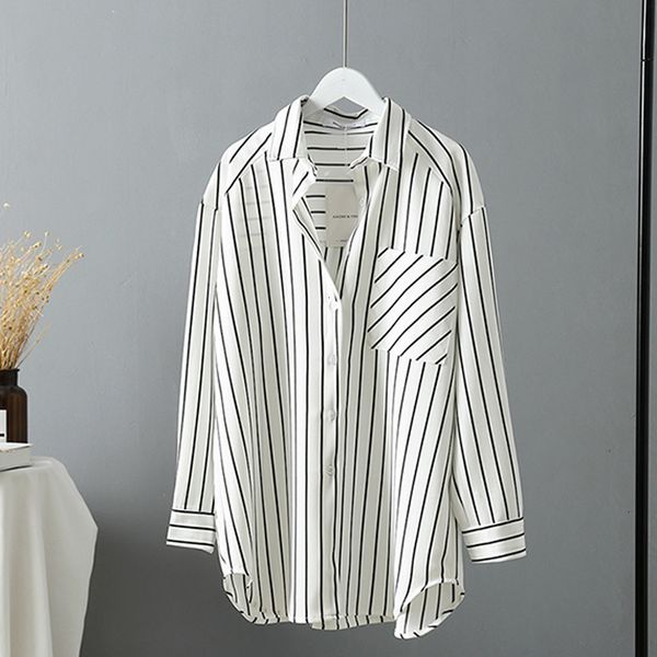 women's knits & tees knits vintage loose striped shirts single-breasted long sleeve women blouses female blusas mujer zc1h, White
women's knits & tees knits vintage loose striped shirts single-breasted long sleeve women blouses female blusas mujer zc1h, White