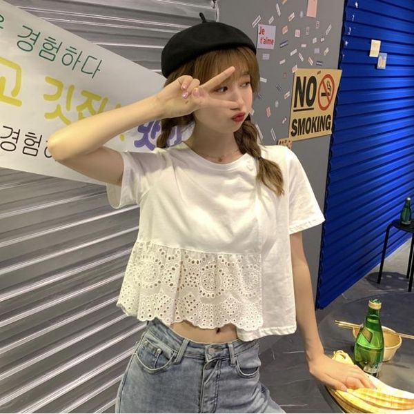 asymmetric white hollow out t shirts sweet style women's clothing crop fashion brand summer tees female t-shirt
asymmetric white hollow out t shirts sweet style women's clothing crop fashion brand summer tees female t-shirt