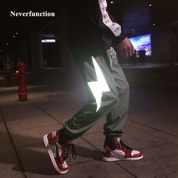 men's pants men elastic waist night reflective casual fashion streetwear windbreaker sportswear jogger sweatpants trousers, Black
men's pants men elastic waist night reflective casual fashion streetwear windbreaker sportswear jogger sweatpants trousers, Black