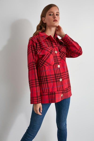 red plaid button detailed stamp jacket coat 2021 winter women long casual warm twoaw21kb0087 women's jackets, Black;brown
red plaid button detailed stamp jacket coat 2021 winter women long casual warm twoaw21kb0087 women's jackets, Black;brown