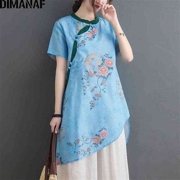 women blouse shirts summer chinese style elegant fashion lady tunic floral print cotton button loose clothing 210531, White
women blouse shirts summer chinese style elegant fashion lady tunic floral print cotton button loose clothing 210531, White