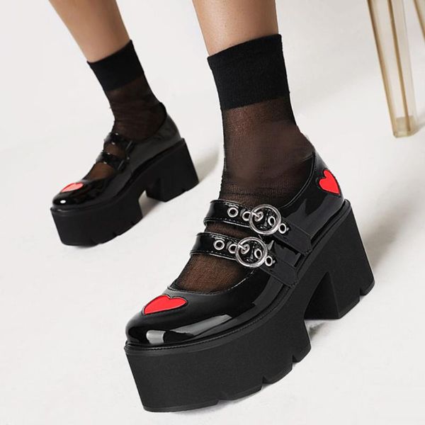 girls brand pumps platform chunky heart print buckle women gothic spring shoes woman dress, Black
girls brand pumps platform chunky heart print buckle women gothic spring shoes woman dress, Black