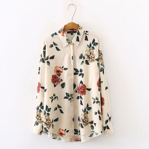 women's blouses & shirts and retro long sleeve floral print chiffon shirt beachwear turn-down collar sunscreen for female, White
women's blouses & shirts and retro long sleeve floral print chiffon shirt beachwear turn-down collar sunscreen for female, White