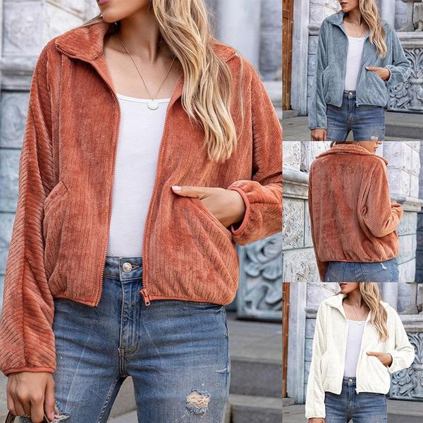 fleece zipper women fashion sweater coat autumn and winter sweatshirt plush turtleneck jacket women's jackets, Black;brown
fleece zipper women fashion sweater coat autumn and winter sweatshirt plush turtleneck jacket women's jackets, Black;brown