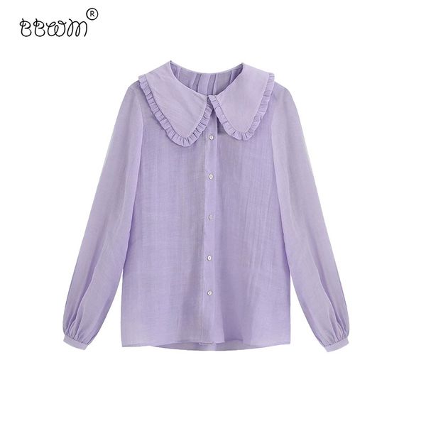 women fashion back ruched loose blouses sweet peter pan collar long sleeve shirts girls chic 210520, White
women fashion back ruched loose blouses sweet peter pan collar long sleeve shirts girls chic 210520, White
