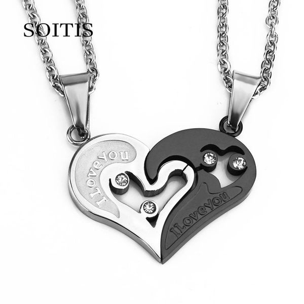 pendant necklaces soitis fashion women men romantic matching couple i love you heart shape necklace lover couples stainless jewelry gift, Silver
pendant necklaces soitis fashion women men romantic matching couple i love you heart shape necklace lover couples stainless jewelry gift, Silver