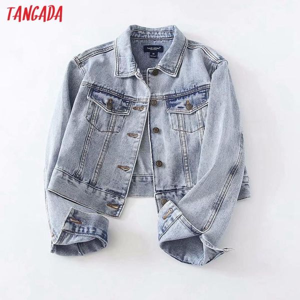 women's jackets tangada women blue denim slim coats jacket long sleeves pocket 2021 ladies crop coat 3t06, Black;brown
women's jackets tangada women blue denim slim coats jacket long sleeves pocket 2021 ladies crop coat 3t06, Black;brown