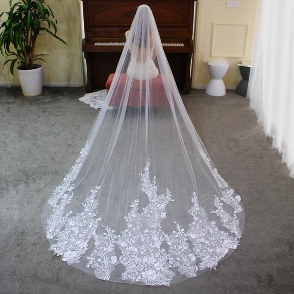 bridal veils luxury high-end cathedral veil lace appliqued beading headdress for wedding party travel beach po v689, Black
bridal veils luxury high-end cathedral veil lace appliqued beading headdress for wedding party travel beach po v689, Black