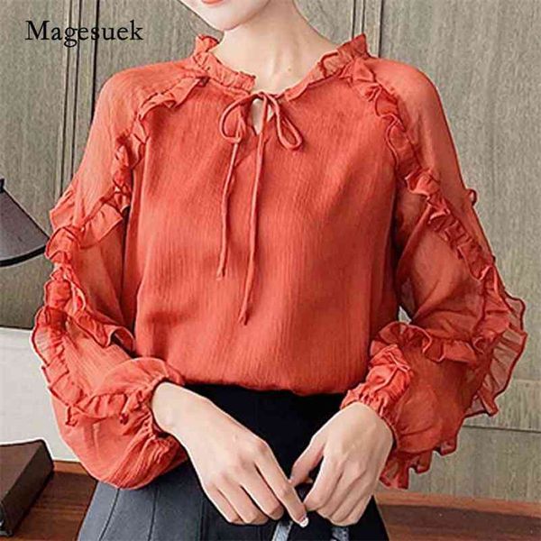 autumn elegant women's blouse lace-up solid color long sleeve loose sweet thin chiffon women shirt blusas 10699 210518, White
autumn elegant women's blouse lace-up solid color long sleeve loose sweet thin chiffon women shirt blusas 10699 210518, White