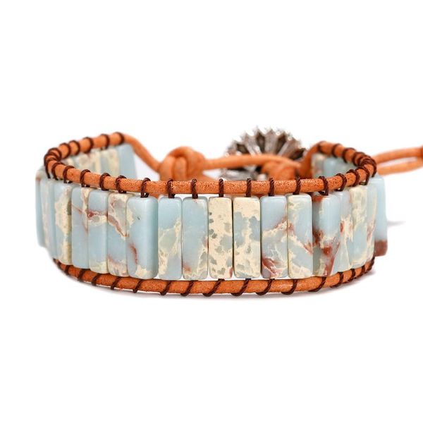 tennis natural sea sediment stone leather bracelet fashionable wrap women men handmade jewelry summer gift, Golden;silver
tennis natural sea sediment stone leather bracelet fashionable wrap women men handmade jewelry summer gift, Golden;silver