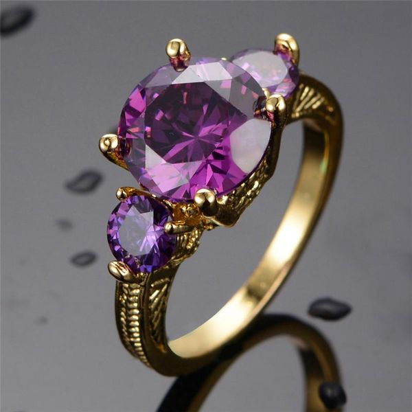 wedding rings elegant female purple crystal stone ring yellow gold color for women vintage big bride round engagement, Slivery;golden
wedding rings elegant female purple crystal stone ring yellow gold color for women vintage big bride round engagement, Slivery;golden