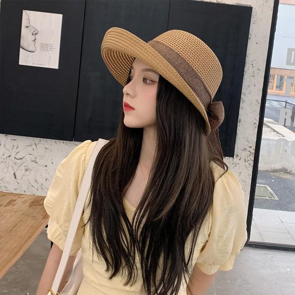 wide brim hats style straw hat female summer sunscreen big eaves outdoor sun sunshade korean beach seaside fashion top, Blue;gray
wide brim hats style straw hat female summer sunscreen big eaves outdoor sun sunshade korean beach seaside fashion top, Blue;gray