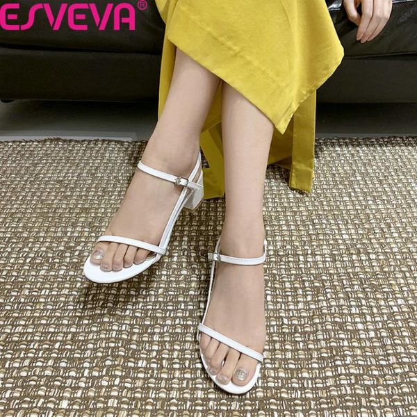 dress shoes esveva 2021 open-toed buckle sandals summer square high heel concise women pu leather fashion ladies pumps big size 34-43, Black
dress shoes esveva 2021 open-toed buckle sandals summer square high heel concise women pu leather fashion ladies pumps big size 34-43, Black