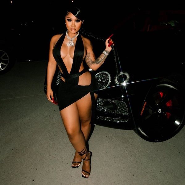 sibybo two piece set bodycon dress women sleeveless halter bodysuit short dresses female summer cleavage party vestidos, Black;white
sibybo two piece set bodycon dress women sleeveless halter bodysuit short dresses female summer cleavage party vestidos, Black;white