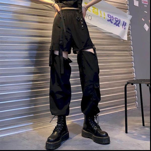 jogges black high waist korean women pants loose casual detachable straight leg beam tooling cargo long woman, Black;white
jogges black high waist korean women pants loose casual detachable straight leg beam tooling cargo long woman, Black;white