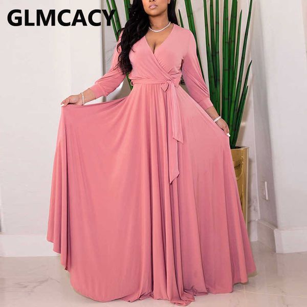 long sleeve v neck wrap maxi dress casual elegant evening party floor length dresses 210702, Black;gray
long sleeve v neck wrap maxi dress casual elegant evening party floor length dresses 210702, Black;gray