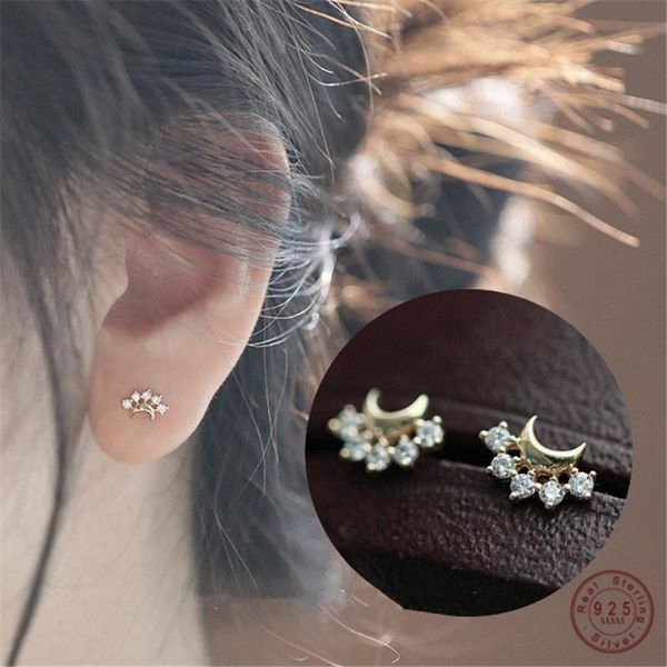 sterling silver 14k gold pavé crystal moon stud earrings women temperament cute student girlfriends jewelry friendship gift, Golden;silver
sterling silver 14k gold pavé crystal moon stud earrings women temperament cute student girlfriends jewelry friendship gift, Golden;silver