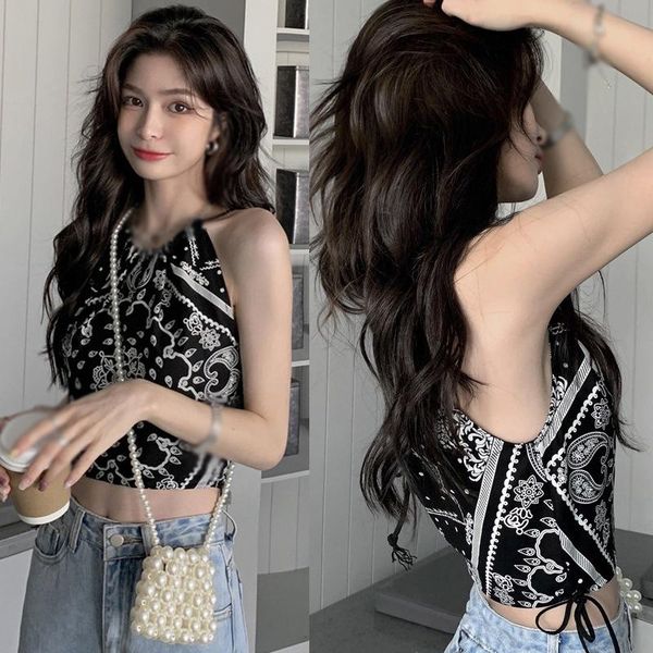 women's tanks & camis halter solid color tank for women backless loose summer hanging vest female casual ladies camisole, White
women's tanks & camis halter solid color tank for women backless loose summer hanging vest female casual ladies camisole, White