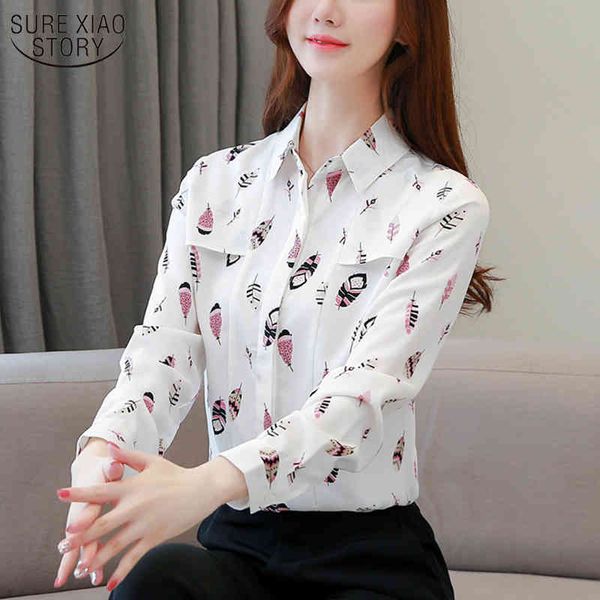 printed feather long sleeve silk shirt office lady chiffon blouse simple floral female autumn polo-collar 10728 210508, White
printed feather long sleeve silk shirt office lady chiffon blouse simple floral female autumn polo-collar 10728 210508, White