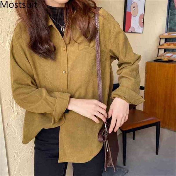 korean casual solid blouses shirts women long sleeve turn-down collar pocket vintage fashion loose femme 210513, White
korean casual solid blouses shirts women long sleeve turn-down collar pocket vintage fashion loose femme 210513, White