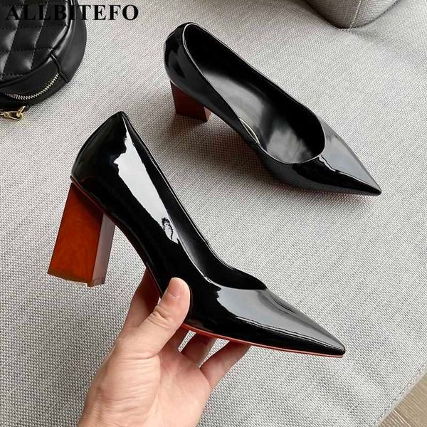 allbitefo real genuine leather women heels fashion office shoes pointed toe thick heel high heel shoes high heels women pumps 210611, Black
allbitefo real genuine leather women heels fashion office shoes pointed toe thick heel high heel shoes high heels women pumps 210611, Black