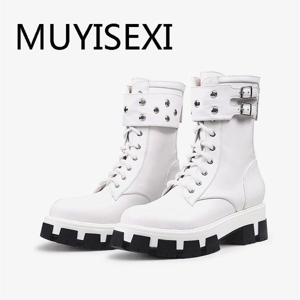 boots western genuinel leather pure color 5cm med thick heels round toe platform lace up zip leisure concise cozy hl312 muyisexi, Black
boots western genuinel leather pure color 5cm med thick heels round toe platform lace up zip leisure concise cozy hl312 muyisexi, Black