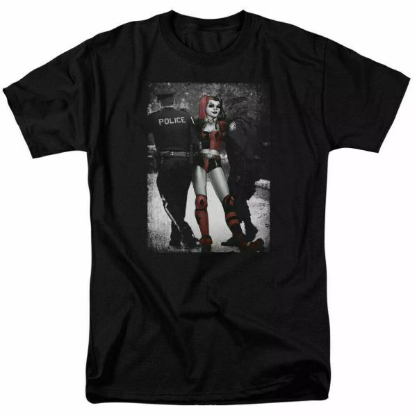 harley quinn arrest t shirt licensed comic book tee black, White;black 
harley quinn arrest t shirt licensed comic book tee black, White;black