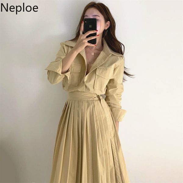 summer ladies dress solid lapel single breasted thin dressed lace up high waist long sleeve fashion vestidos femme 210422, Black;gray
summer ladies dress solid lapel single breasted thin dressed lace up high waist long sleeve fashion vestidos femme 210422, Black;gray