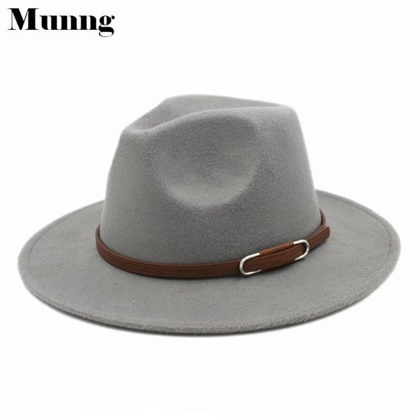 Munng Vintage Unisex Wool Wide Brim Fedora Hat Panama Sombrero Jazz Trilby Cap Brown Leather Belt Band Hats, Blue;gray
Munng Vintage Unisex Wool Wide Brim Fedora Hat Panama Sombrero Jazz Trilby Cap Brown Leather Belt Band Hats, Blue;gray