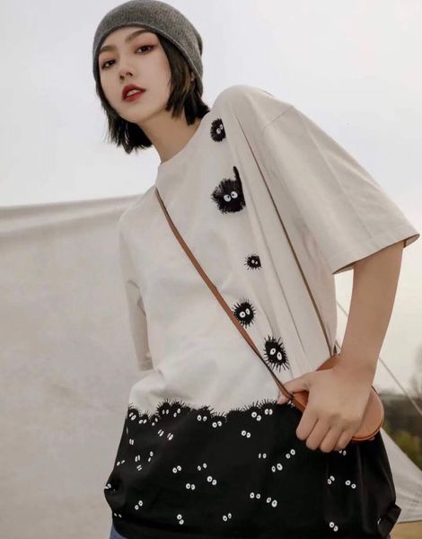 women's t-shirt 2021 summer for women of cotton embroidered diamond printing totoro coal quartzo short sleeve shirt, White
women's t-shirt 2021 summer for women of cotton embroidered diamond printing totoro coal quartzo short sleeve shirt, White