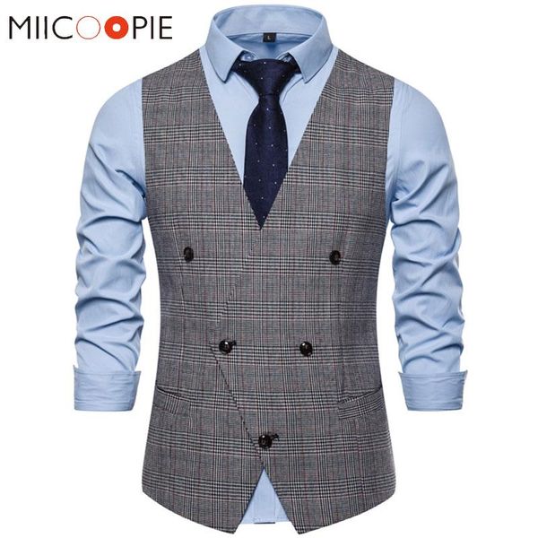 men's vests mens suit casual vintage plaid double breasted chalecos para hombre fashion gentleman business formal dress waistcoat, Black;white
men's vests mens suit casual vintage plaid double breasted chalecos para hombre fashion gentleman business formal dress waistcoat, Black;white