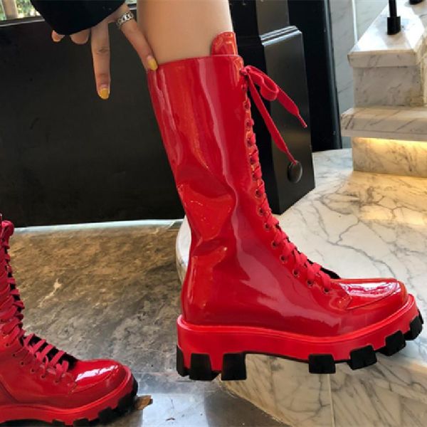 boots red winter patent leather high thick sole nude ladies platform lace-up riding botas de mujer, Black
boots red winter patent leather high thick sole nude ladies platform lace-up riding botas de mujer, Black