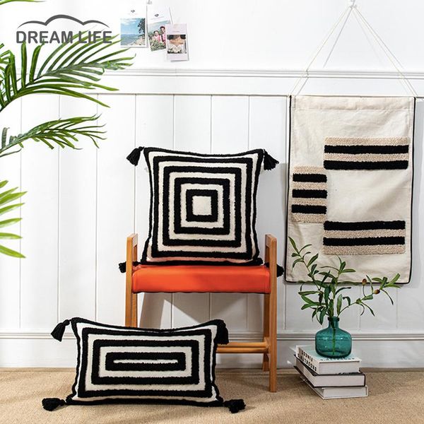 pillow case black white cushion cover 45x45cm/30x50cm tufted geometric home decoration pillowcase for living room bedroom chair
pillow case black white cushion cover 45x45cm/30x50cm tufted geometric home decoration pillowcase for living room bedroom chair