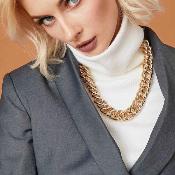vintage 2021 golden punk simple dense thick chain necklace for women fashion geometry female collar jewelry gift wholesale pendant necklaces, Silver
vintage 2021 golden punk simple dense thick chain necklace for women fashion geometry female collar jewelry gift wholesale pendant necklaces, Silver
