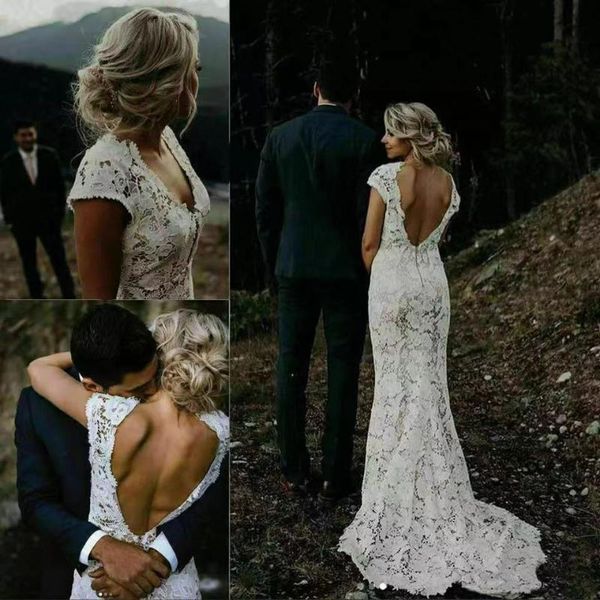 other wedding dresses sheath v neck cap sleeves backless vestidos de novia mermaid bride bridal gowns dress, White
other wedding dresses sheath v neck cap sleeves backless vestidos de novia mermaid bride bridal gowns dress, White