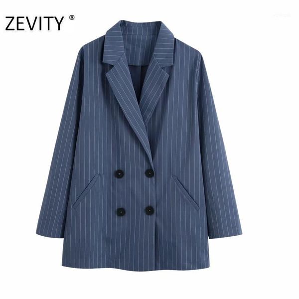 women's suits & blazers zevity women elegant double breasted striped print leisure blazer long sleeve female causal stylish outwear coa, White;black
women's suits & blazers zevity women elegant double breasted striped print leisure blazer long sleeve female causal stylish outwear coa, White;black