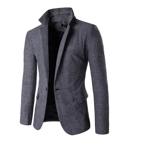 men's suits & blazers autumn winter fashion men suit coat herringbone fabric casual one buckle business gentleman jack, White;black
men's suits & blazers autumn winter fashion men suit coat herringbone fabric casual one buckle business gentleman jack, White;black