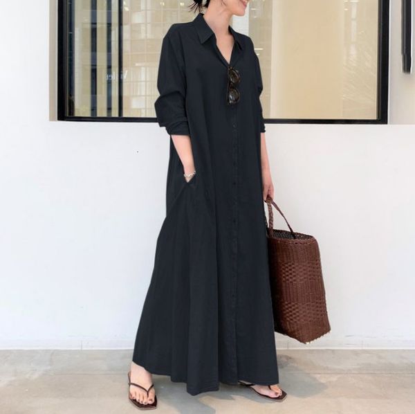 luxury casual drs2021 wind cotton hemp solid color lapel sleeve pocket simple loose casual long shirt drs, Black;gray
luxury casual drs2021 wind cotton hemp solid color lapel sleeve pocket simple loose casual long shirt drs, Black;gray