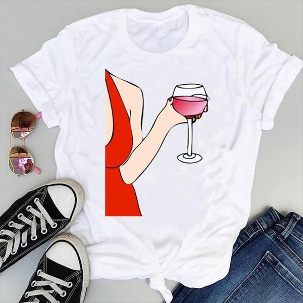90s wine happy casual women t shirt trend graphic summer short sleeve fashion print female clothes tees, White
90s wine happy casual women t shirt trend graphic summer short sleeve fashion print female clothes tees, White