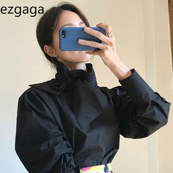 ezgaga elegant shirts women chic lace up bowknot loose black and white long puff sleeve office lady shirts autumn fashion 210430
ezgaga elegant shirts women chic lace up bowknot loose black and white long puff sleeve office lady shirts autumn fashion 210430